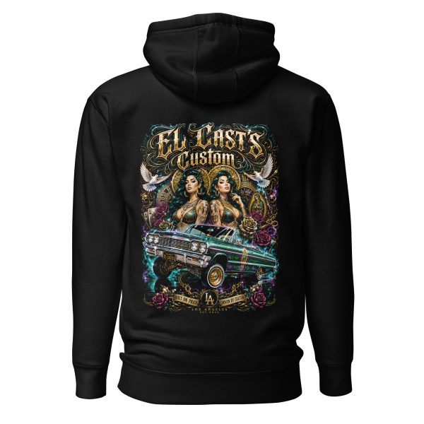 Hoodie noir Lowrider Legacy El Cast's Custom avec impression Chevrolet Impala et art Chicano Hoodie noir Lowrider Legacy El Cast's Custom avec impression Chevrolet Impala et art Chicano