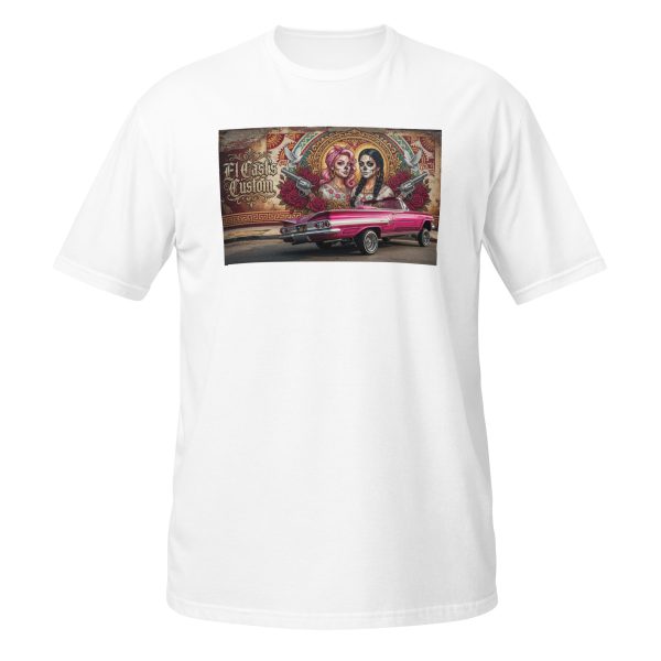 unisex-basic-softstyle-t-shirt-white-front-6a5198b1a20df T-Shirt « El Chola’s Custom » – L’Esprit Lowrider en Édition Exclusive